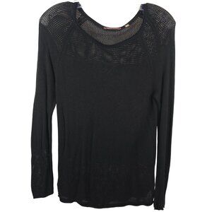 525 America Womens S Black Mesh Lightweight Whimsigoth Coverup Sweater